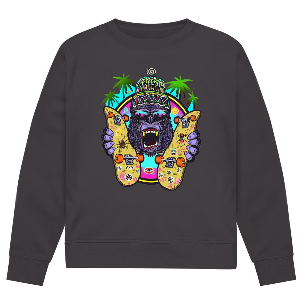 Herren Premium Bio Sweatshirt Monky Skateboard