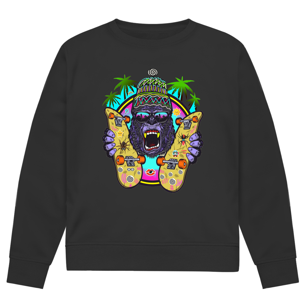 Herren Premium Bio Sweatshirt Monky Skateboard