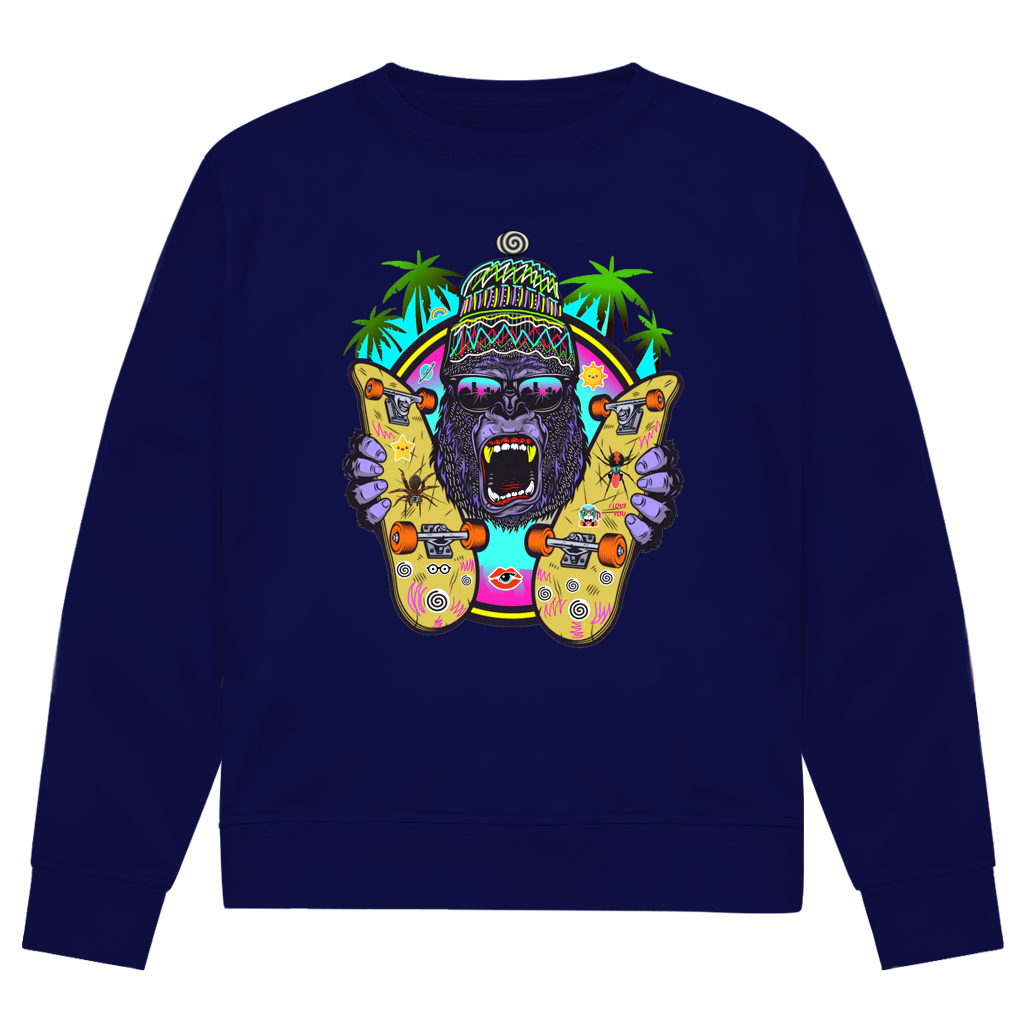 Herren Premium Bio Sweatshirt Monky Skateboard