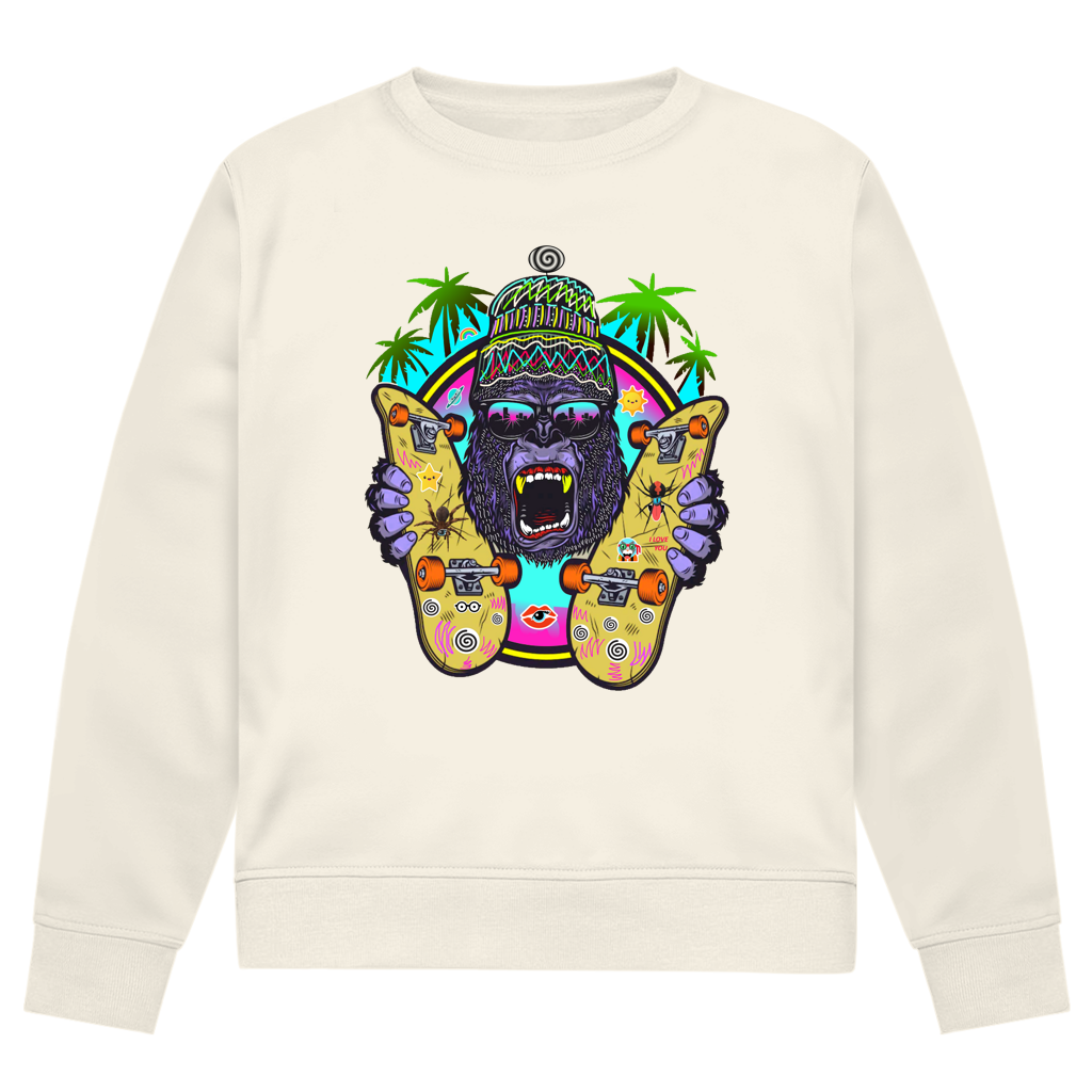 Herren Premium Bio Sweatshirt Monky Skateboard
