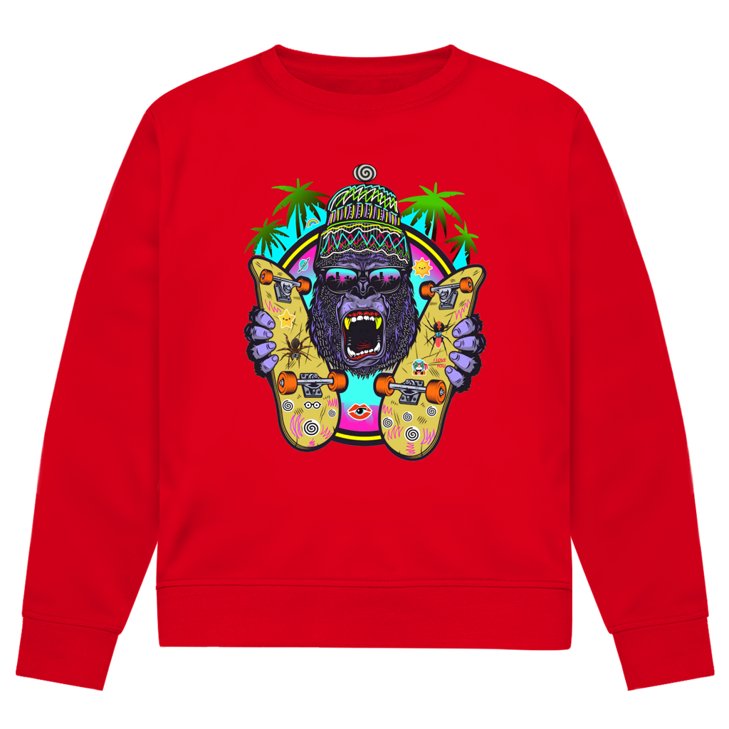 Herren Premium Bio Sweatshirt Monky Skateboard
