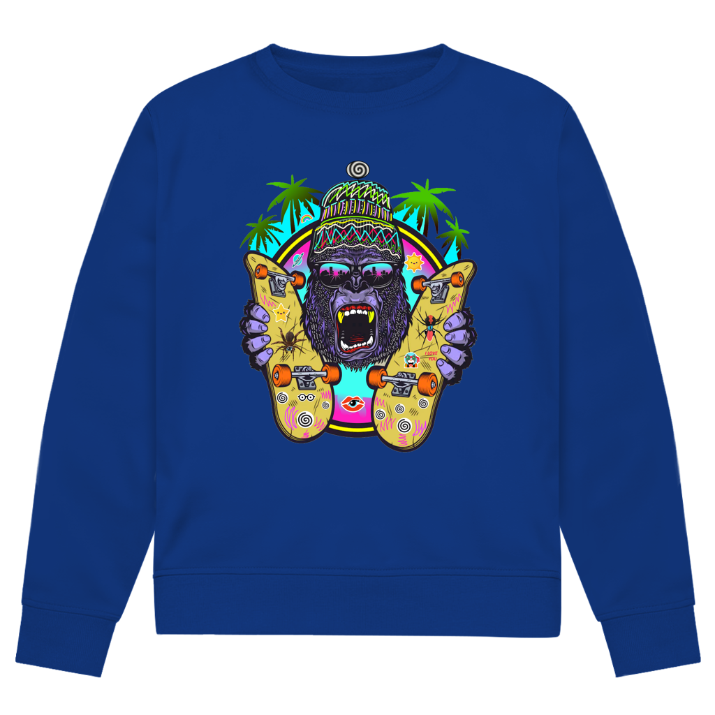 Herren Premium Bio Sweatshirt Monky Skateboard