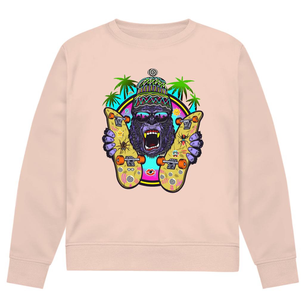 Herren Premium Bio Sweatshirt Monky Skateboard