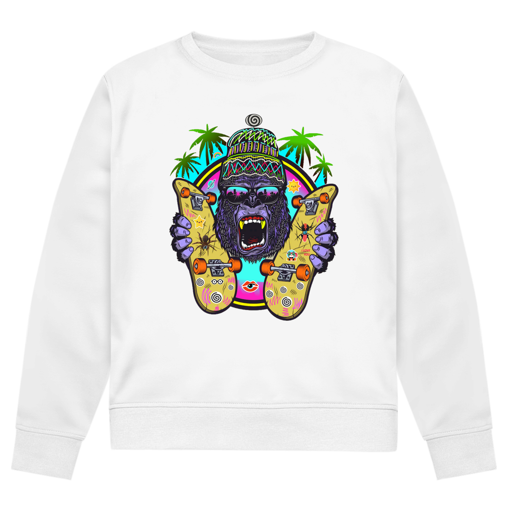 Herren Premium Bio Sweatshirt Monky Skateboard