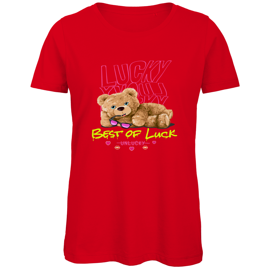 Damen Premium Bio T-Shirt Bear Lucky