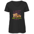 Damen Premium Bio V-Neck T-Shirt Bear Lucky