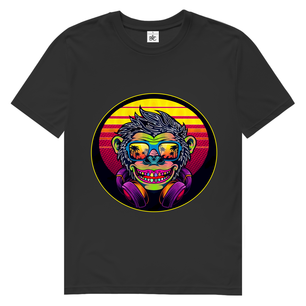 Herren Premium Bio T-Shirt Monkey with Sunglasses