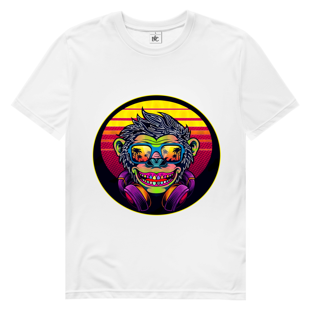 Herren Premium Bio T-Shirt Monkey with Sunglasses