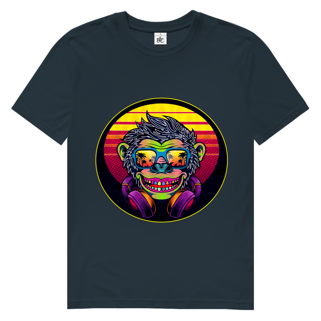 Herren Premium Bio T-Shirt Monkey with Sunglasses