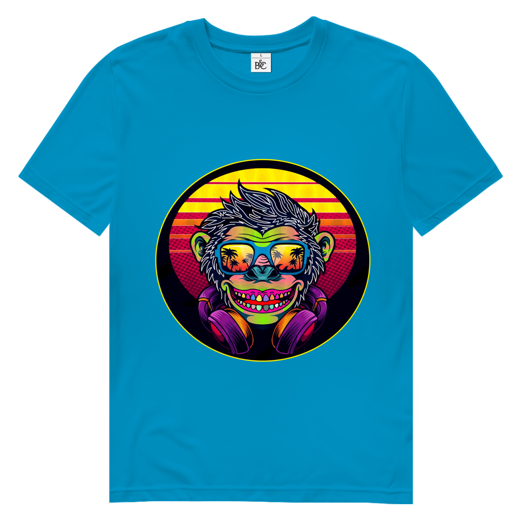 Herren Premium Bio T-Shirt Monkey with Sunglasses