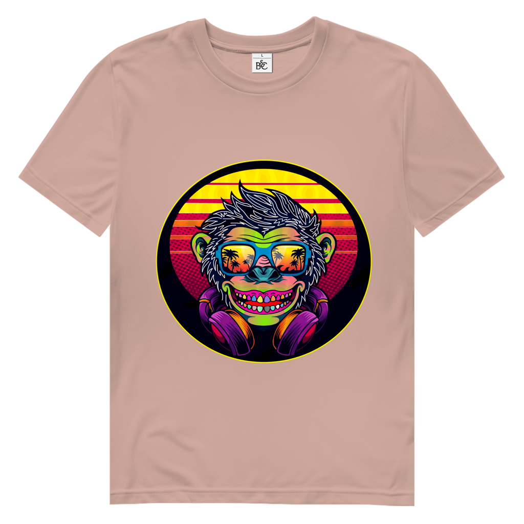 Herren Premium Bio T-Shirt Monkey with Sunglasses