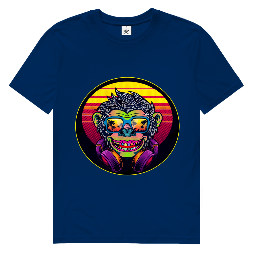 Herren Premium Bio T-Shirt Monkey with Sunglasses