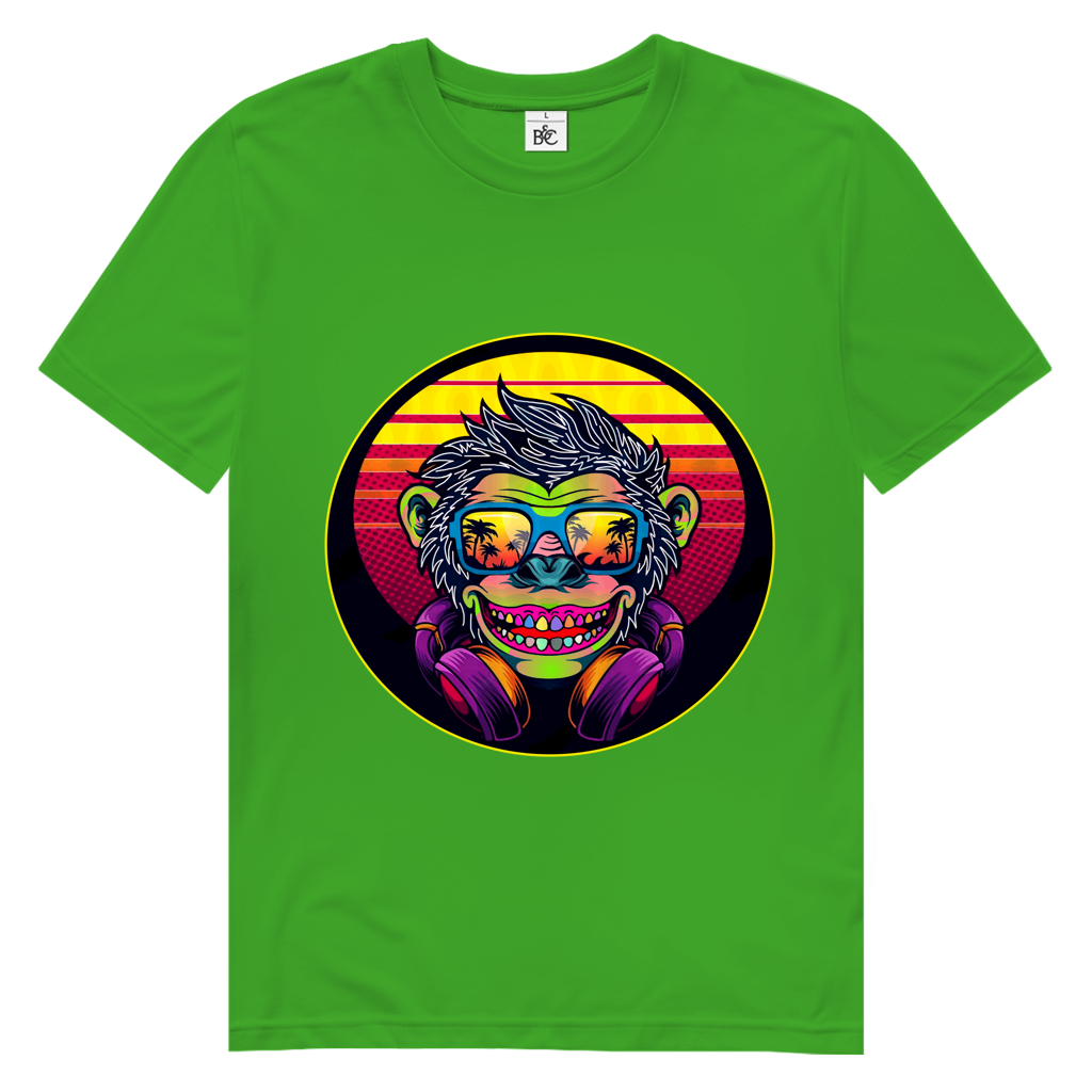 Herren Premium Bio T-Shirt Monkey with Sunglasses