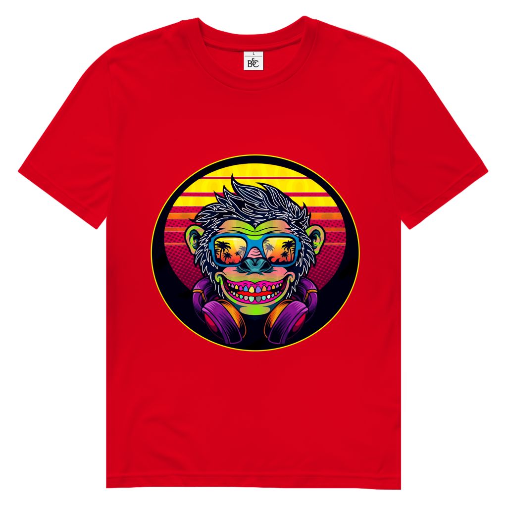 Herren Premium Bio T-Shirt Monkey with Sunglasses