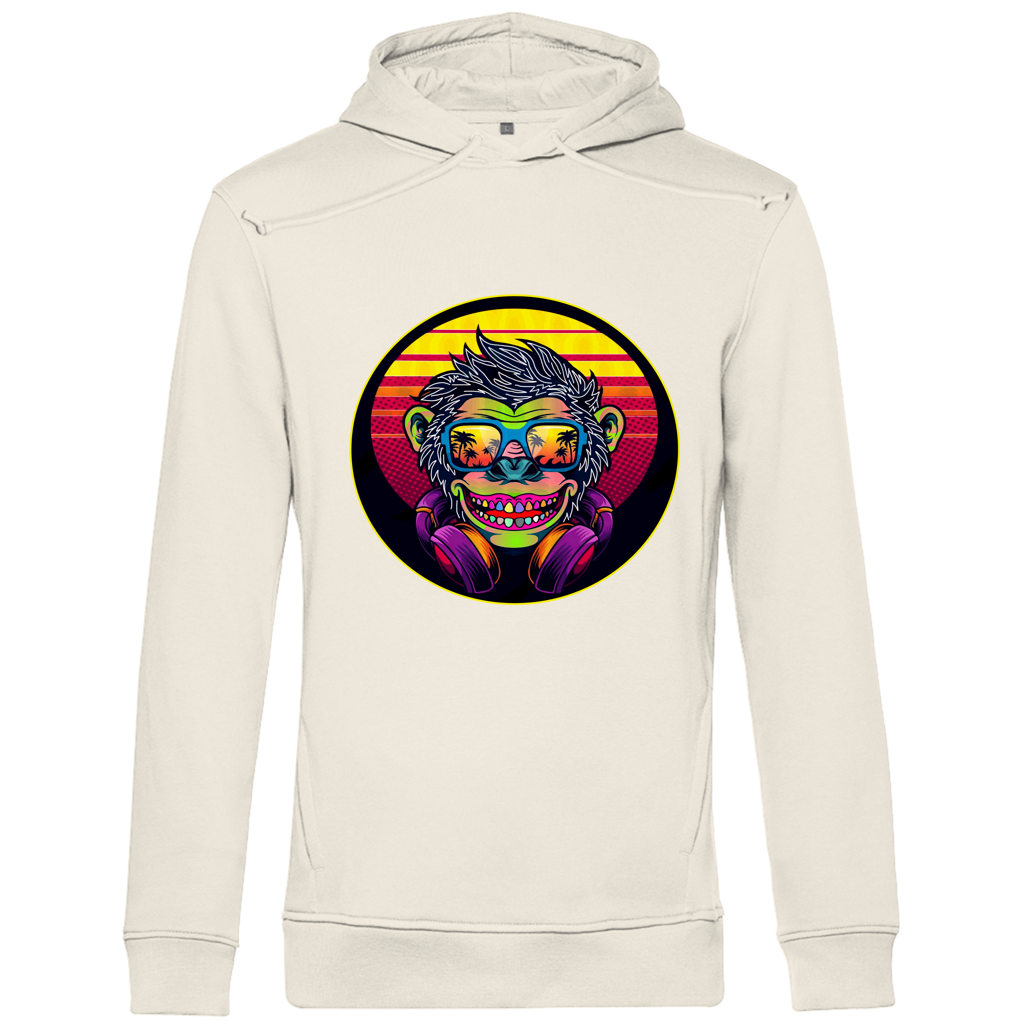 Herren Premium Bio Hoodie Monkey with Sunglasses