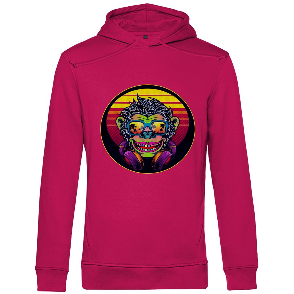 Herren Premium Bio Hoodie Monkey with Sunglasses
