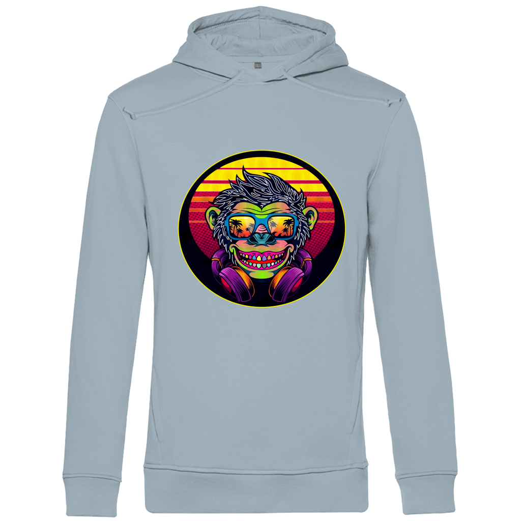 Herren Premium Bio Hoodie Monkey with Sunglasses