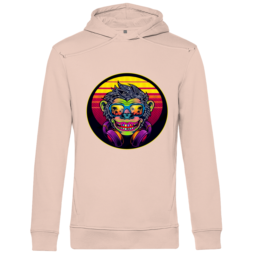Herren Premium Bio Hoodie Monkey with Sunglasses