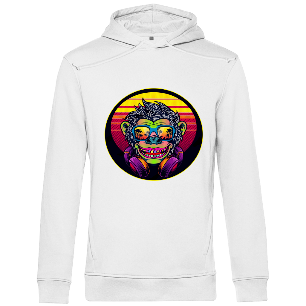 Herren Premium Bio Hoodie Monkey with Sunglasses