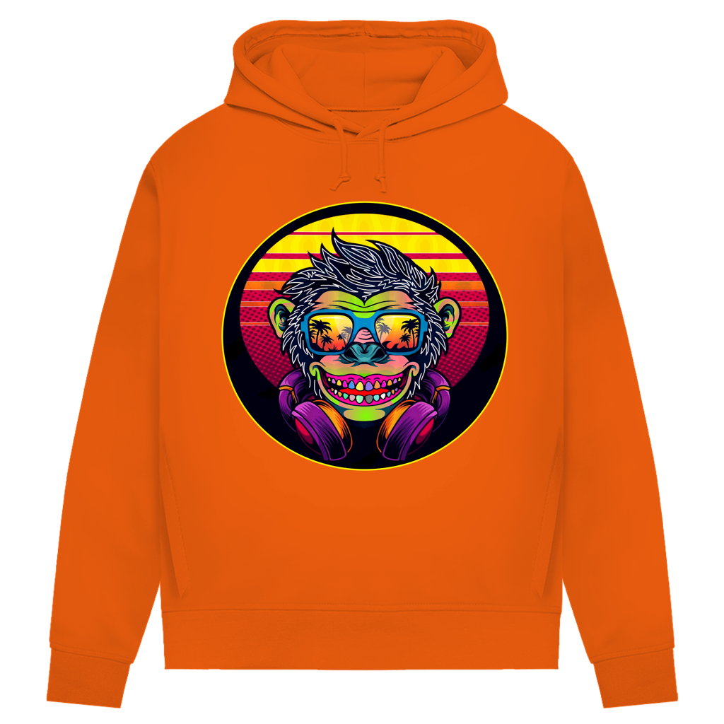 Damen Premium Bio Hoodie Monkey with Sunglasses