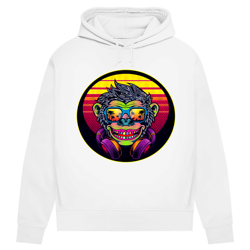 Damen Premium Bio Hoodie Monkey with Sunglasses