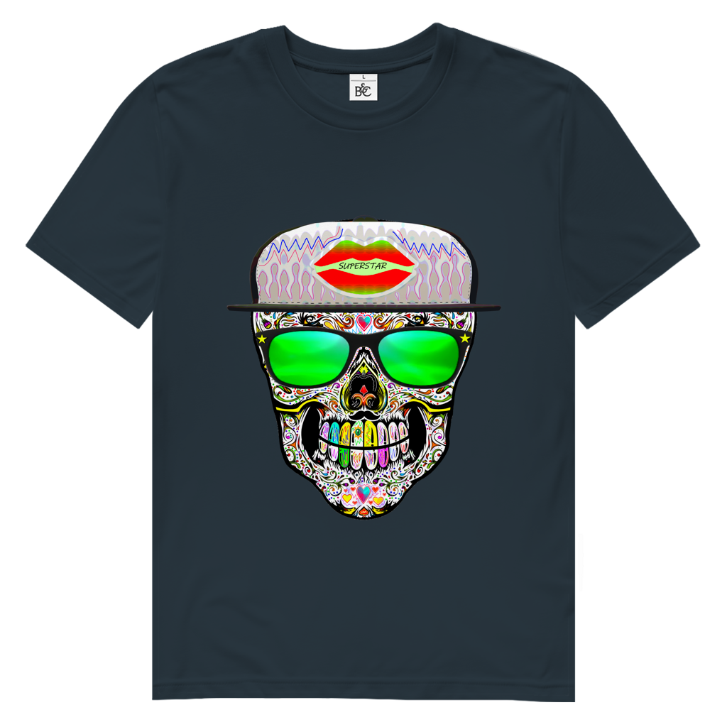 Herren Premium Bio T-Shirt Totenkopf Superstar