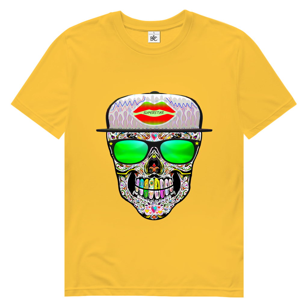Herren Premium Bio T-Shirt Totenkopf Superstar