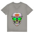Herren Premium Bio V-Neck T-Shirt Totenkopf Superstar