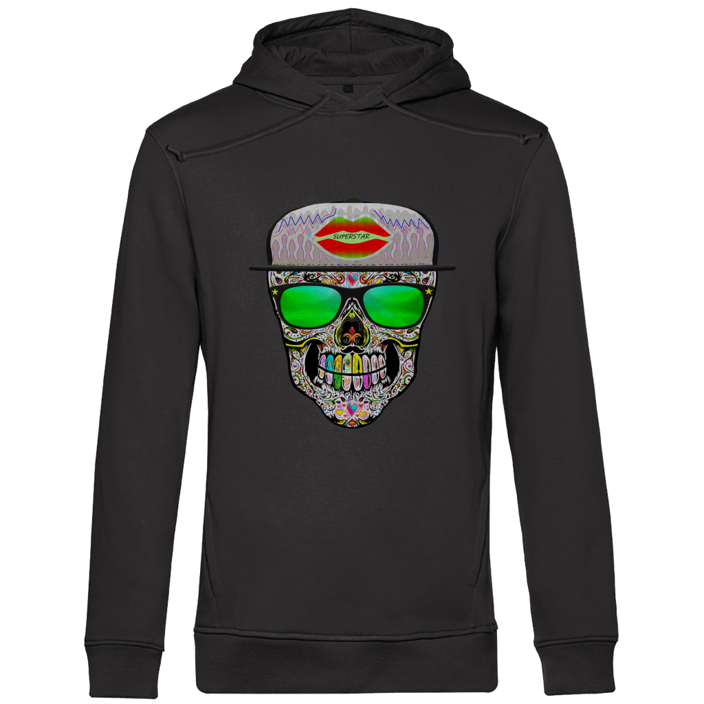 Herren Premium Bio Hoodie Totenkopf Superstar