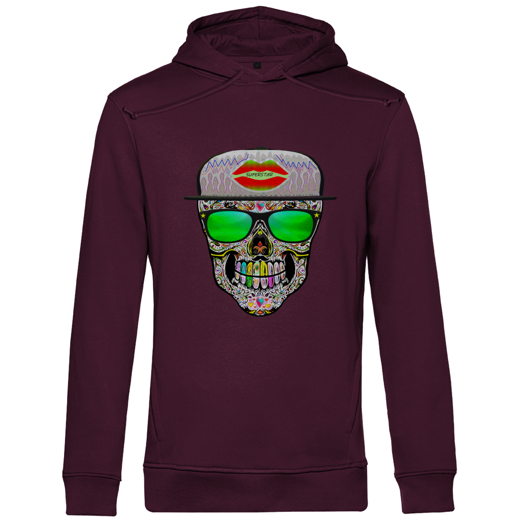 Herren Premium Bio Hoodie Totenkopf Superstar