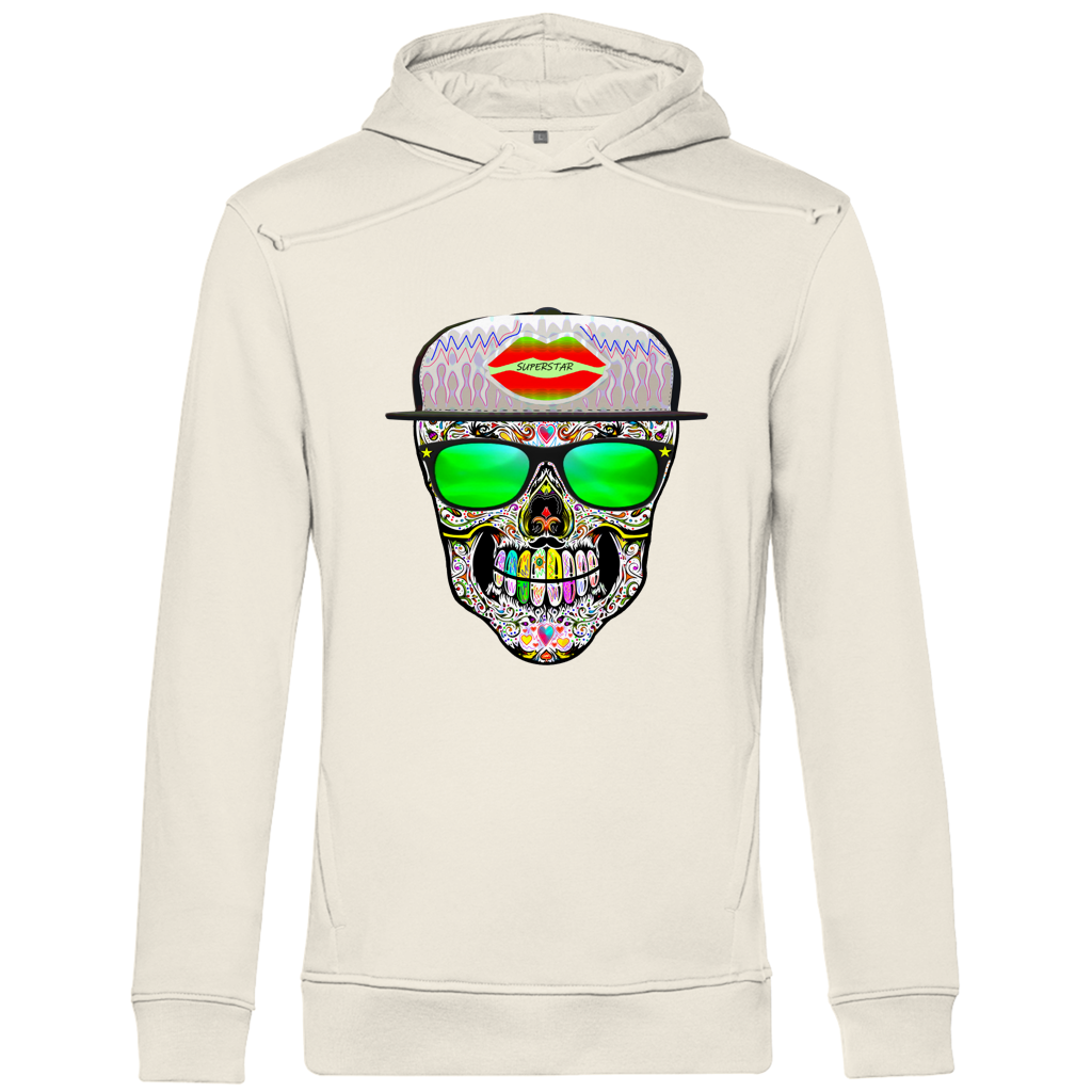 Herren Premium Bio Hoodie Totenkopf Superstar