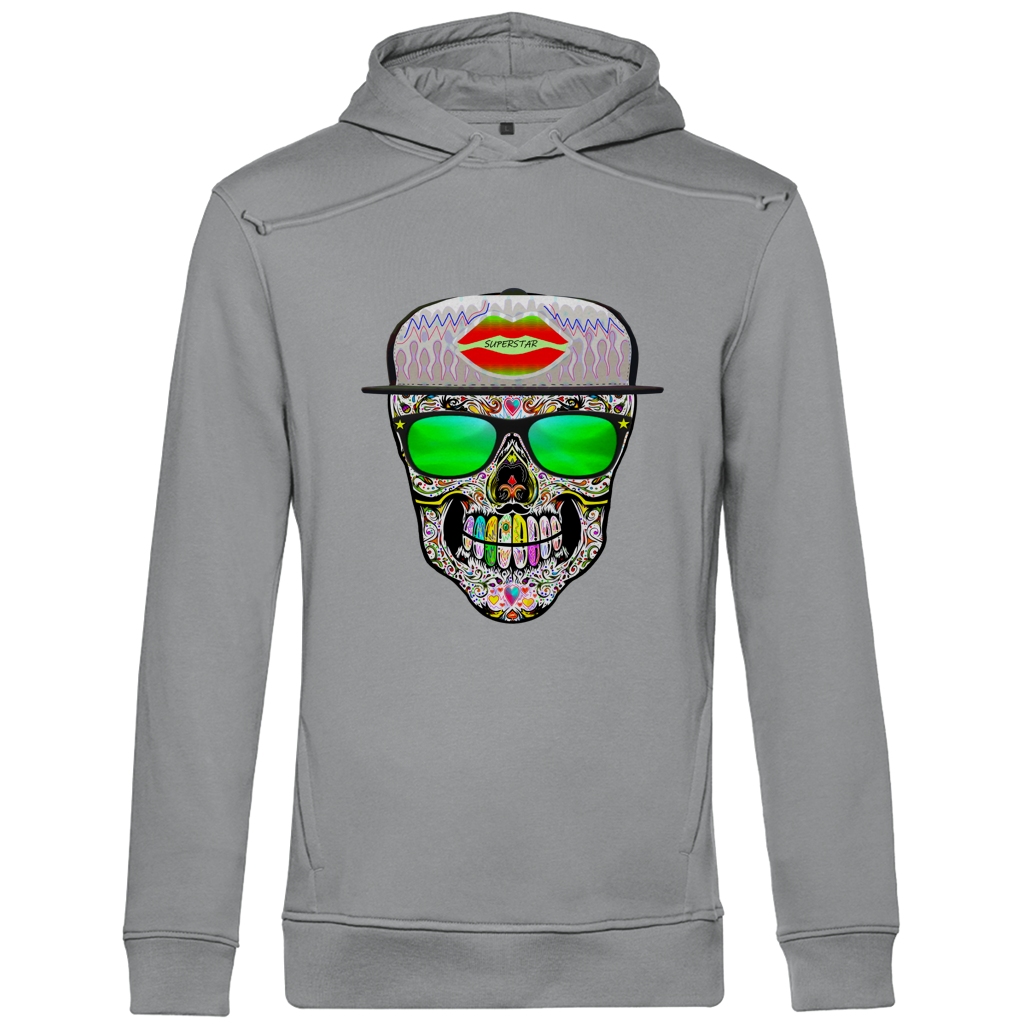 Herren Premium Bio Hoodie Totenkopf Superstar
