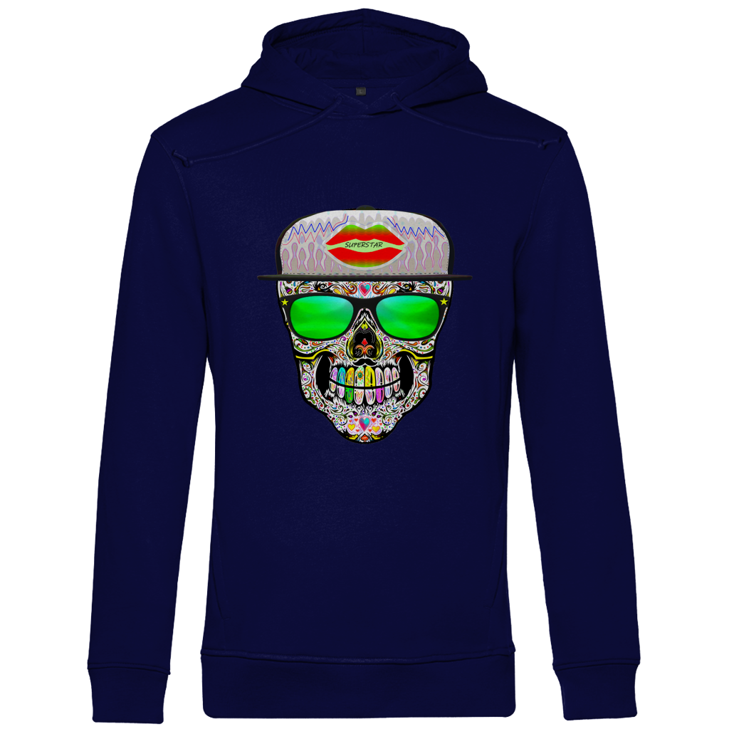 Herren Premium Bio Hoodie Totenkopf Superstar