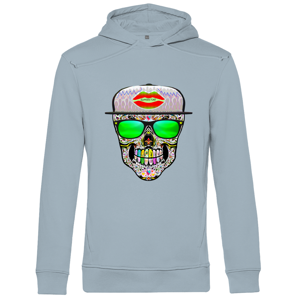 Herren Premium Bio Hoodie Totenkopf Superstar