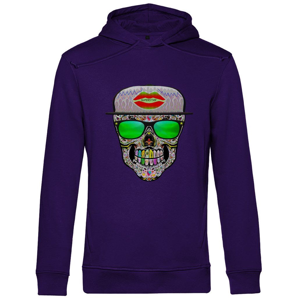 Herren Premium Bio Hoodie Totenkopf Superstar