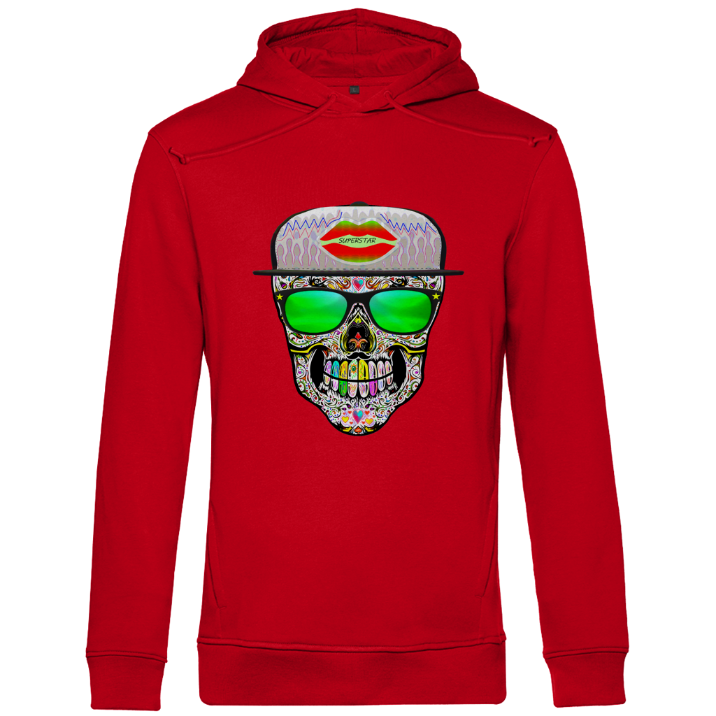 Herren Premium Bio Hoodie Totenkopf Superstar
