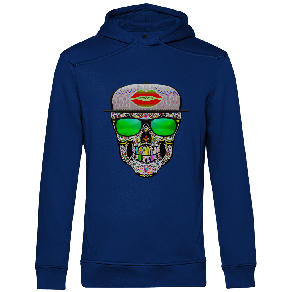 Herren Premium Bio Hoodie Totenkopf Superstar