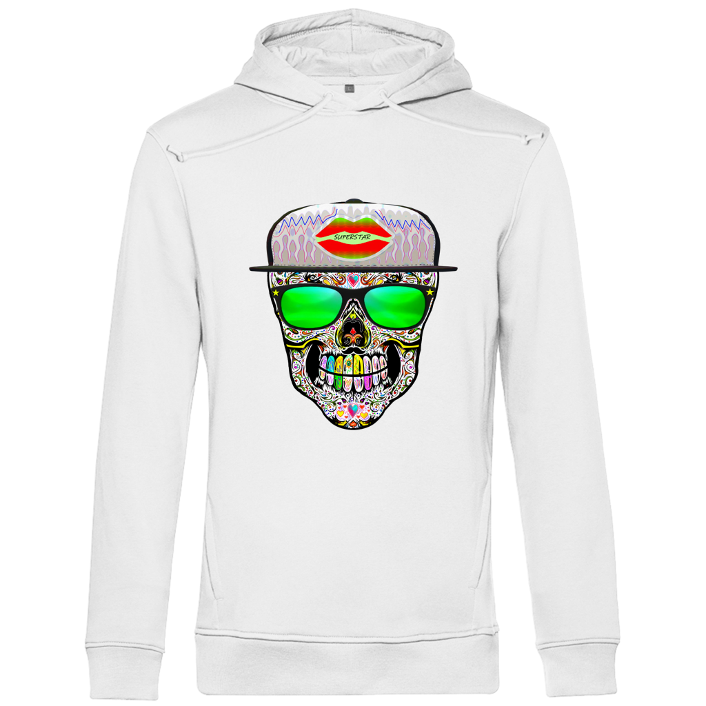 Herren Premium Bio Hoodie Totenkopf Superstar