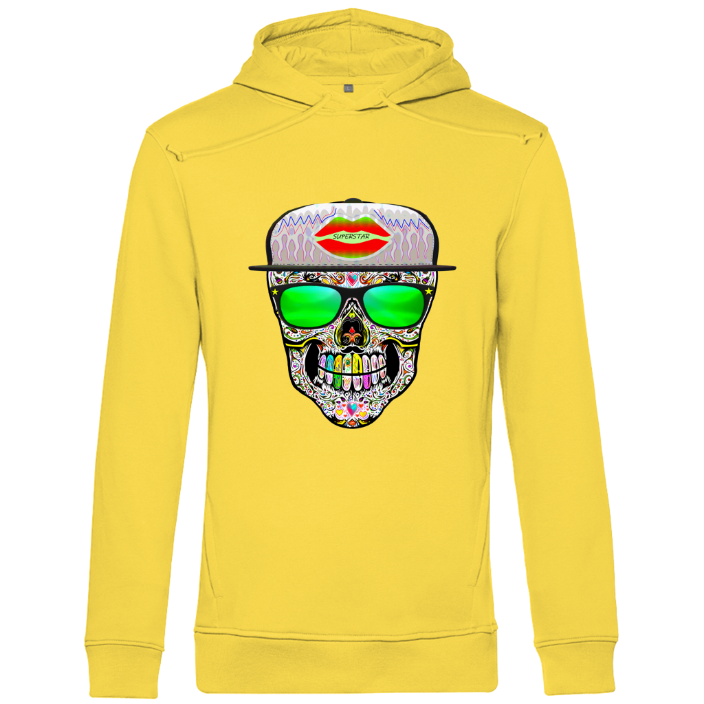 Herren Premium Bio Hoodie Totenkopf Superstar