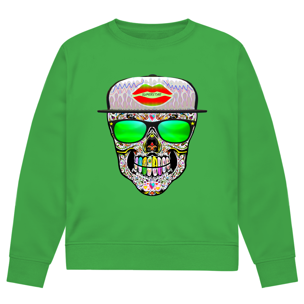 Herren Premium Bio Sweatshirt Totenkopf Superstar