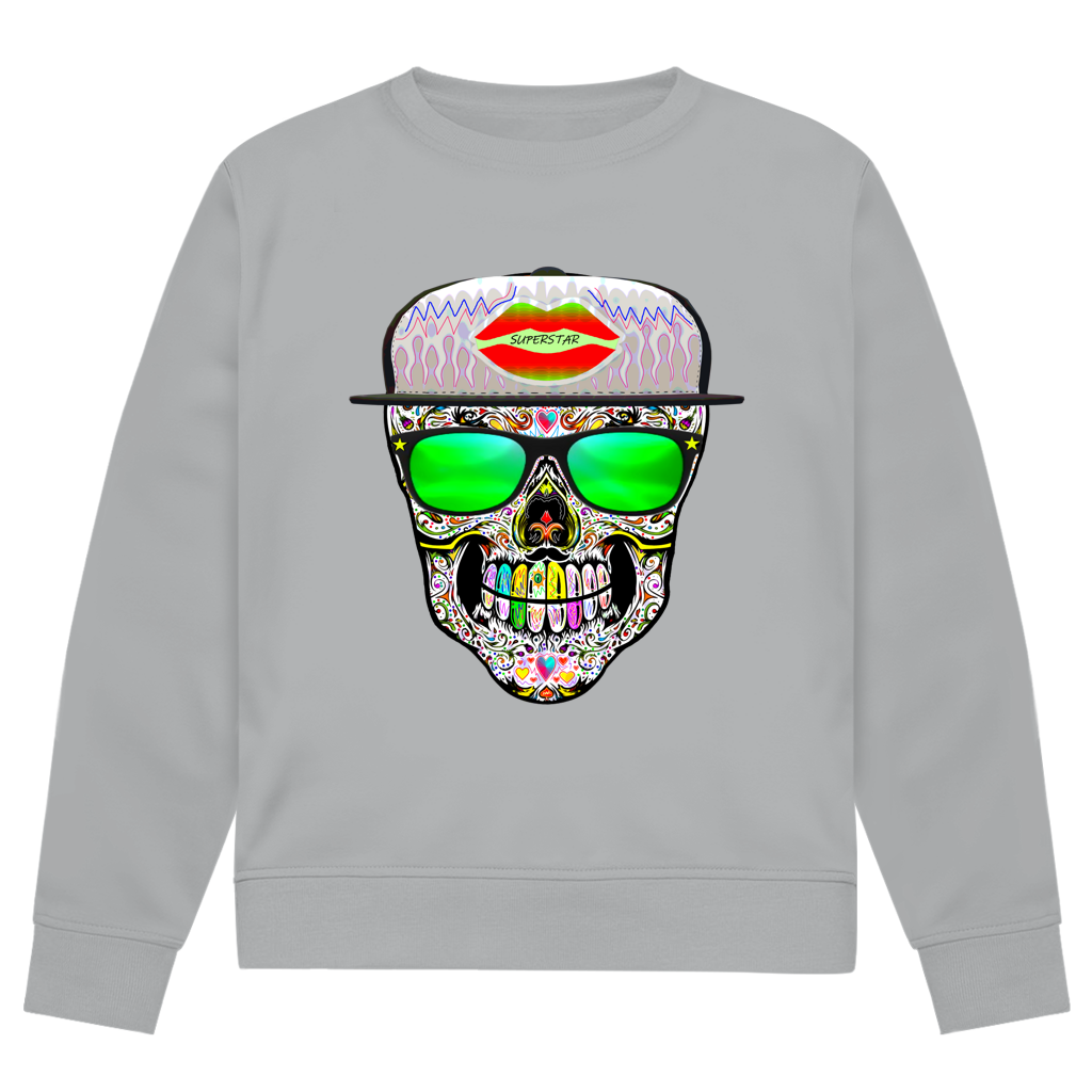 Herren Premium Bio Sweatshirt Totenkopf Superstar