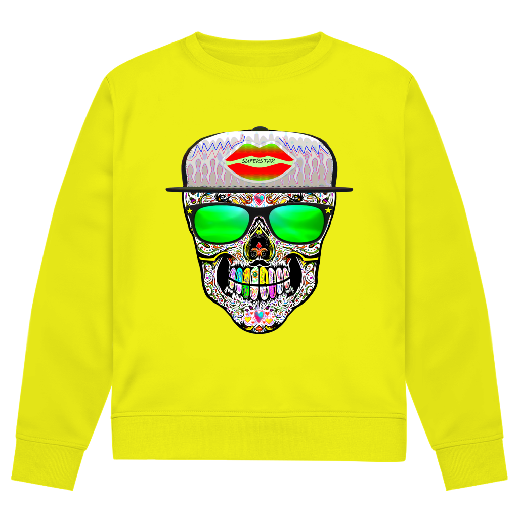 Herren Premium Bio Sweatshirt Totenkopf Superstar