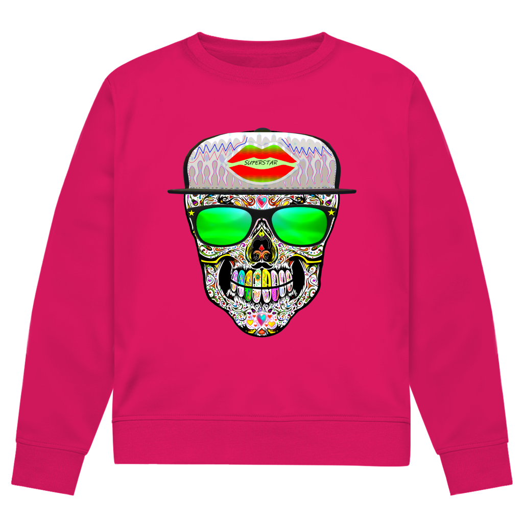 Herren Premium Bio Sweatshirt Totenkopf Superstar