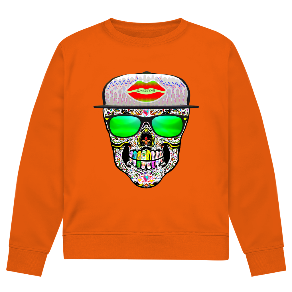 Herren Premium Bio Sweatshirt Totenkopf Superstar