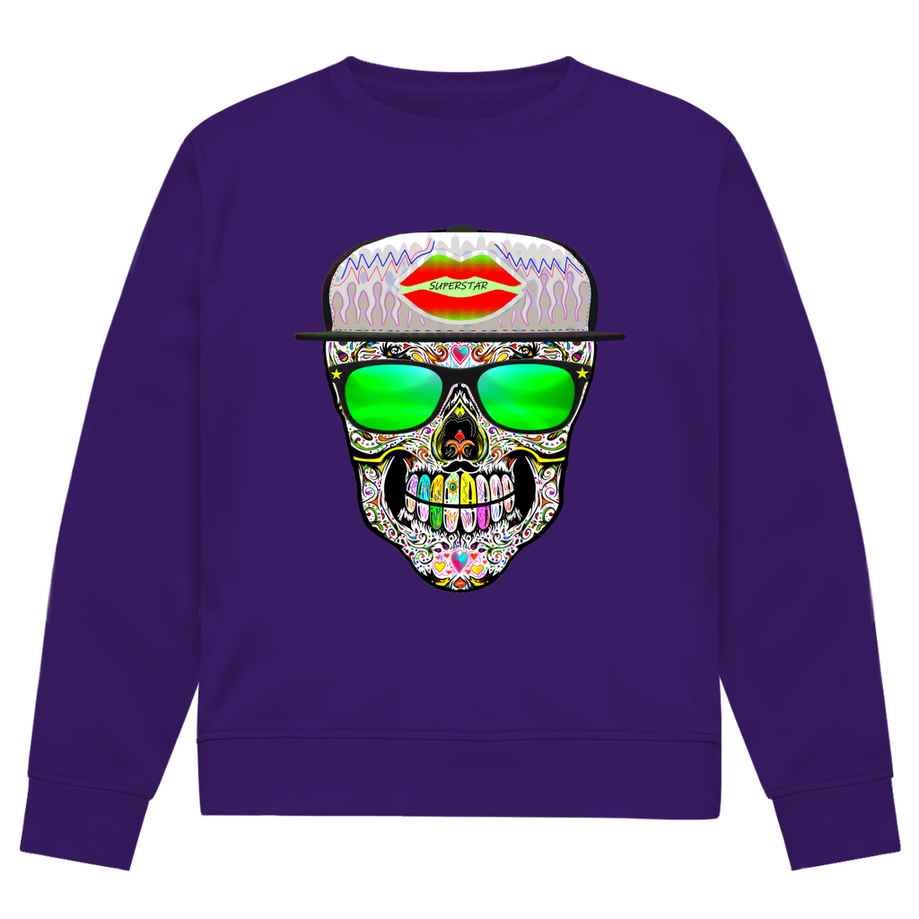 Herren Premium Bio Sweatshirt Totenkopf Superstar