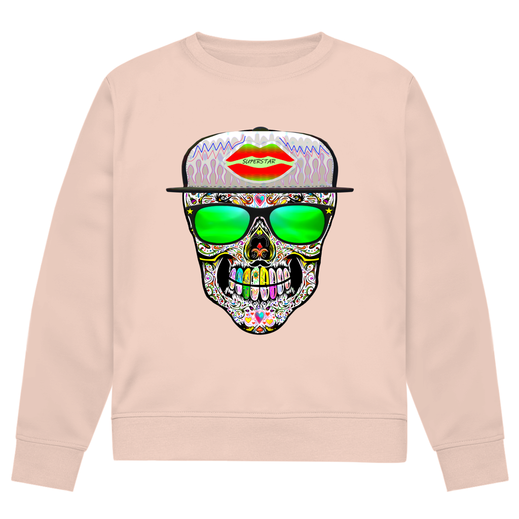 Herren Premium Bio Sweatshirt Totenkopf Superstar