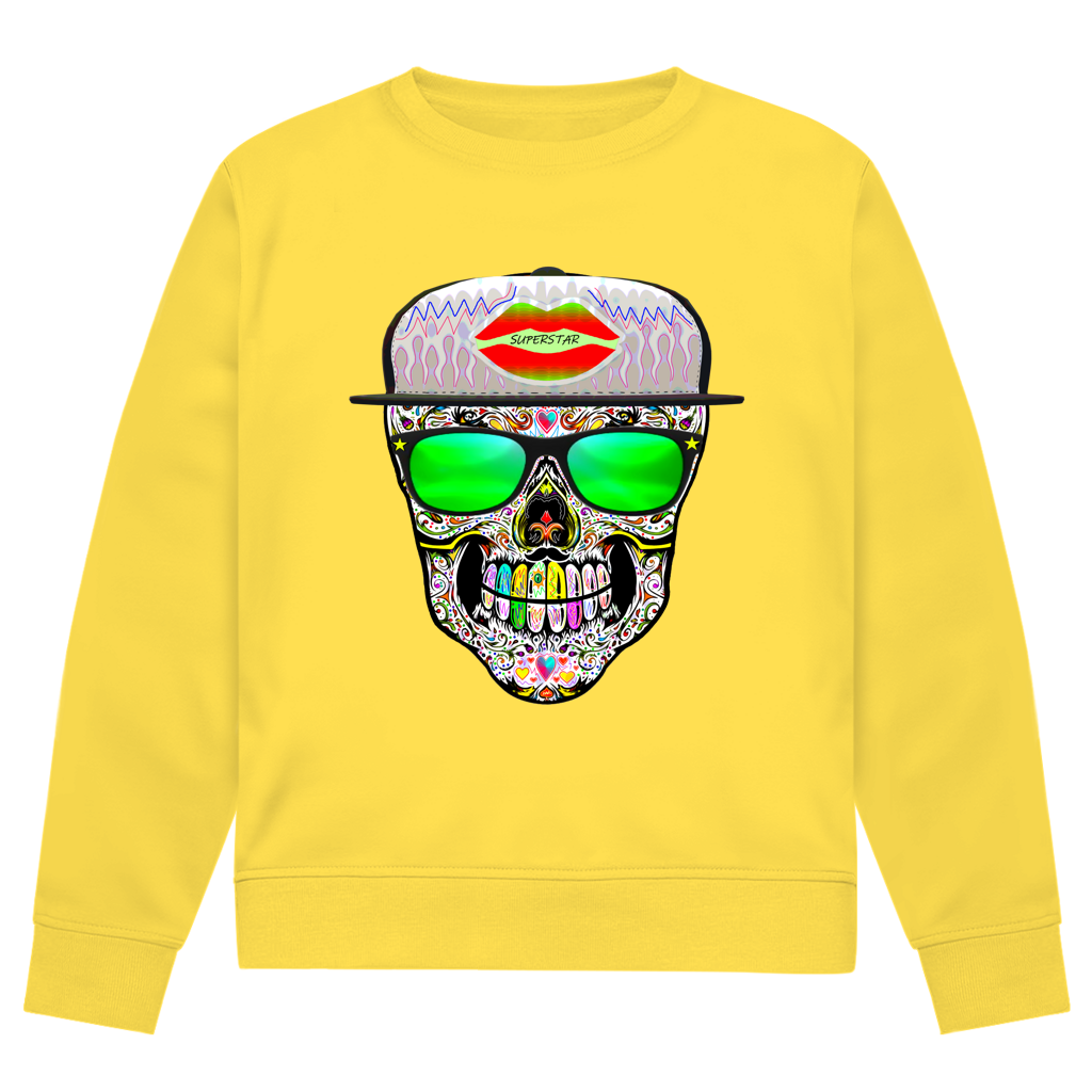 Herren Premium Bio Sweatshirt Totenkopf Superstar