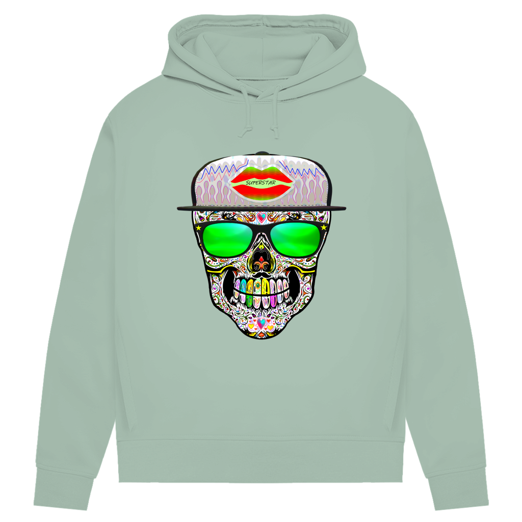 Damen Premium Bio Hoodie Totenkopf Superstar