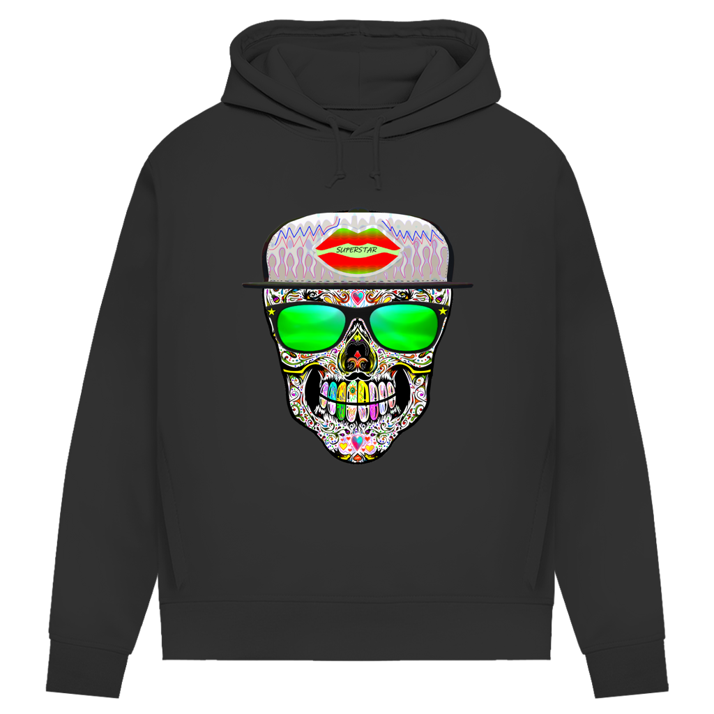 Damen Premium Bio Hoodie Totenkopf Superstar