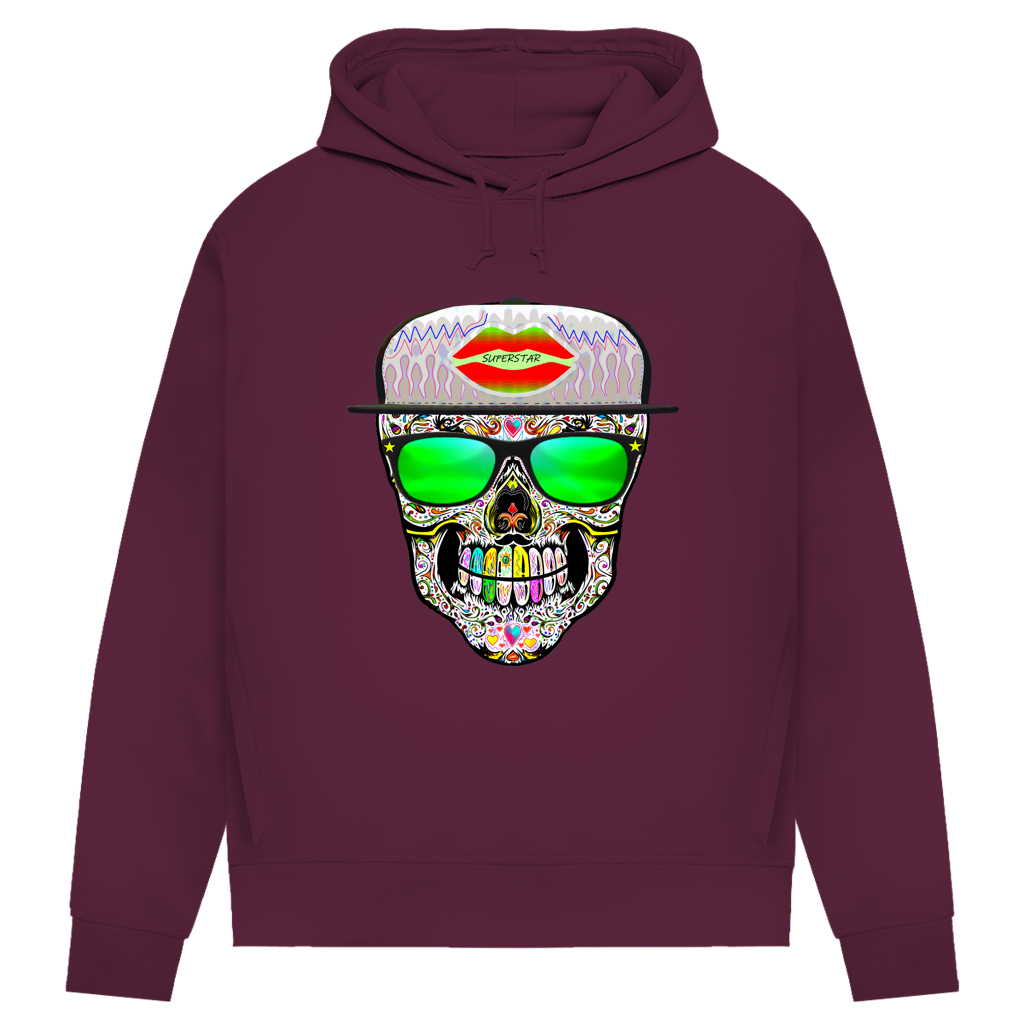 Damen Premium Bio Hoodie Totenkopf Superstar